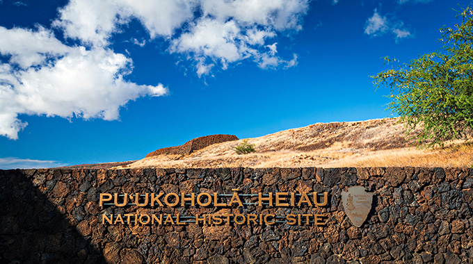 Pu‘ukoholā Heiau National Historic Site offers a vantage point to spot humpback whales. | Photo by Russ Bishop/Alamy Stock Photo