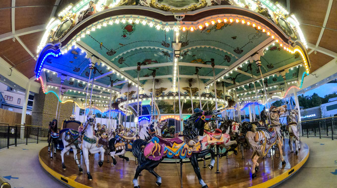 The Chocolatetown carousel inside Hersheypark.