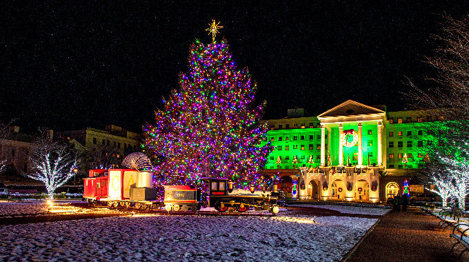 For more than a century, The Greenbrier has created a wonderful setting for families to celebrate the holidays. More than 100 themed Christmas trees are scattered throughout the White Sulphur Springs resort. | Photo courtesy Greenbrier Photography
