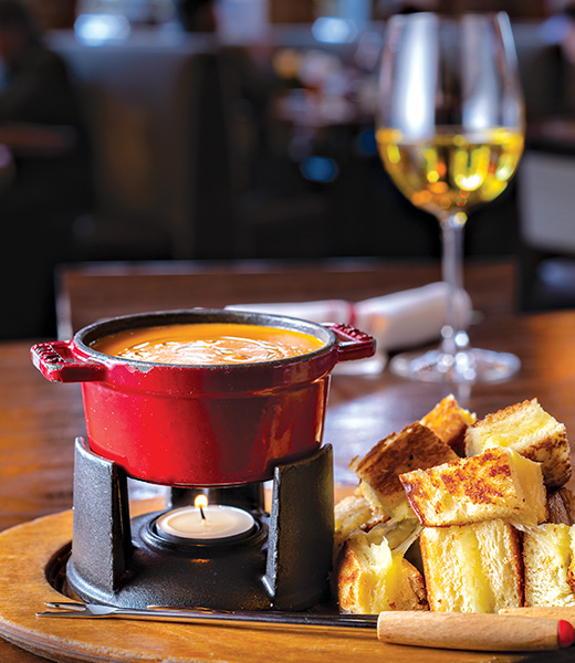 Fondue and grilled cheese served at Fork. | Photo by Elisabeth Abrahamson