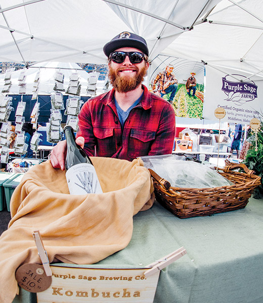 Purple Sage Farms sells kombucha at the Capital City Public Market and Boise Farmers Market. | Photo by Elisabeth Abrahamson
