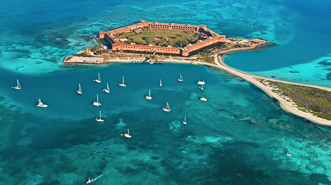 Dry Tortugas National Park in Florida. Fort Jefferson.