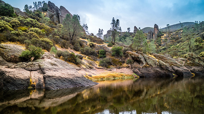 The Bear Gulch Reservoir in Pinnacles National Park