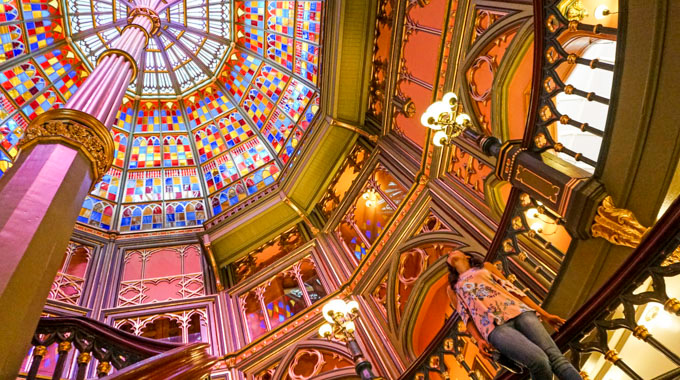 Stained-glass dome inside the Louisiana Old State Capitol Building