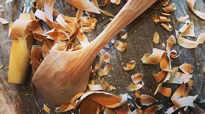 Galena Spoon Co. offers classes on how to carve wooden spoons, one of several experiential programs in town. | Photo courtesy Galena Spoon Co.