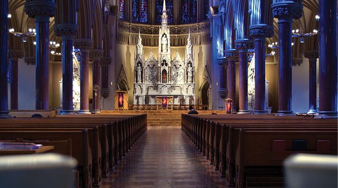 The interior of St. Francis Xavier College Church on the Saint Louis University campus. | Photo  courtesy Saint Louis University