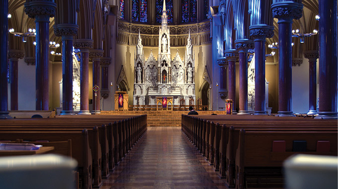 The interior of St. Francis Xavier College Church on the Saint Louis University campus. | Photo courtesy Saint Louis University