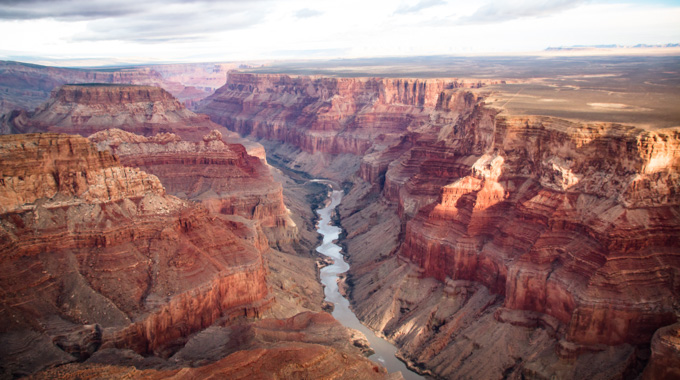 View over the South and North Rim of Grand Canyon National Park