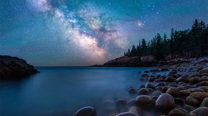 Don’t miss the heavenly nighttime displays over Acadia. | Photo by Michael/stock.adobe.com