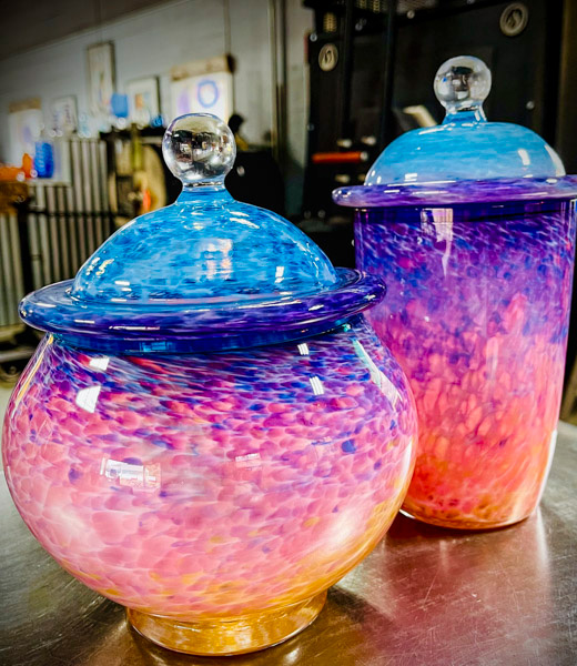 A pair of Jordana Korsen’s glass containers.