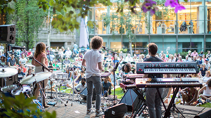 The Museum of Fine Arts resumed its outdoor concert series in 2022. It also hosts informal discussions about instruments in its collection. | Photo by Cara Johnston