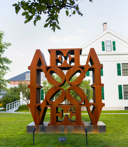 LOVE sculpture by Robert Indiana at the Farnsworth Art Museum in Rockland, Maine.