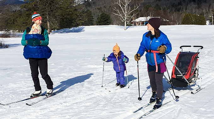 Even the youngest schussers will enjoy gliding through Jackson Ski Touring Foundation’s woodland terrain. | Photo courtesy JacksonXC