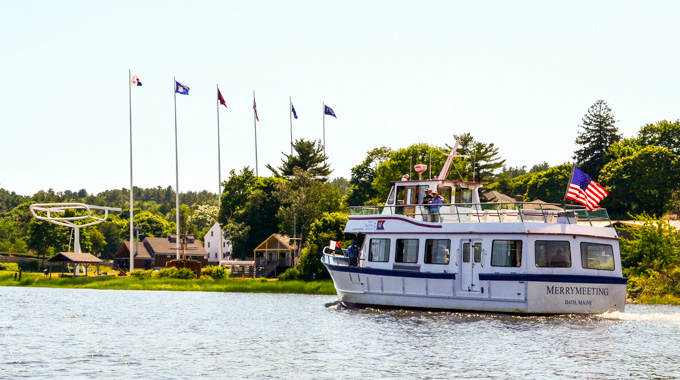 Merrymeeting ship sailing the Kennebec River