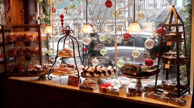 A display window of treats at the Harbor Candy Shop. | Photo by Mimi Bigelow Steadman