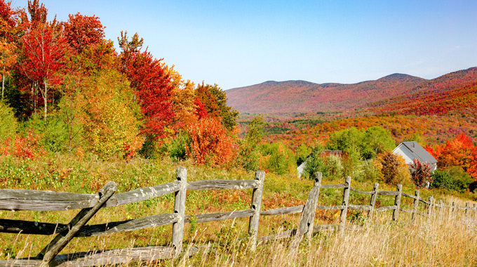 The vista from the trails at Hazen’s Notch in Montgomery is filled with red maples. | Photo by Pamela Hunt