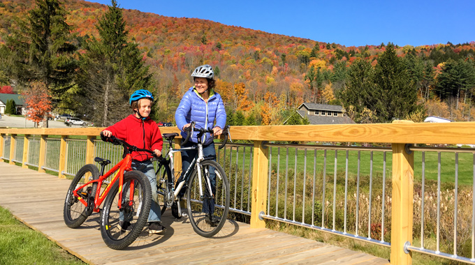 Biking or walking along the Mad River Path is the perfect way to take in the colorful landscape of the Mad River Valley. | Photo courtesy of the Mad River Path 