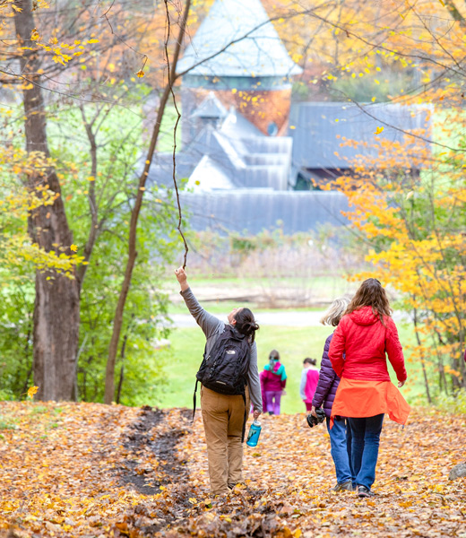 The trails at Shelburne Farms are the perfect family-friendly destination to enjoy fall foliage. | Photo by Sarah Webb