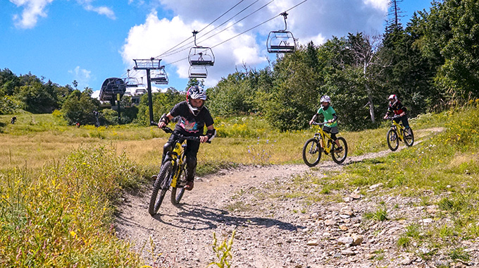 In Dover, mountain bikers descend ski trails at Mount Snow. | Photo courtesy Mount Snow