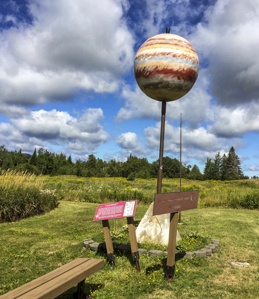 This Jupiter model is part of a 100-mile solar system model in northern Maine. | Photo by Mimi Bigelow Steadman