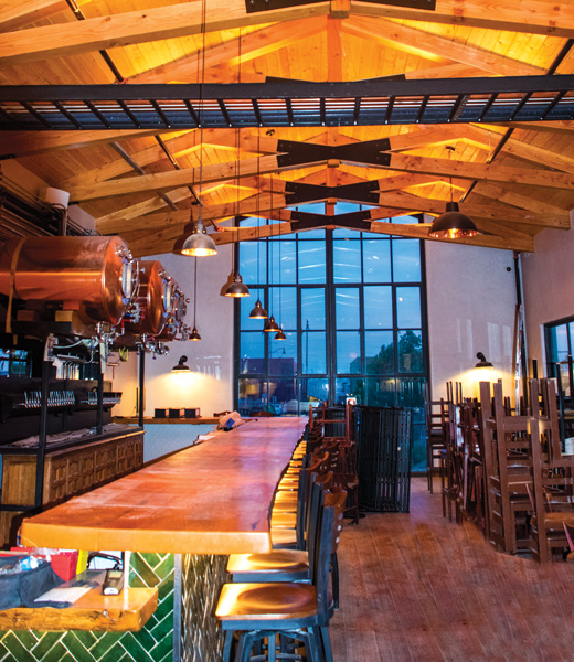 The bar inside Nuckolis Brewing