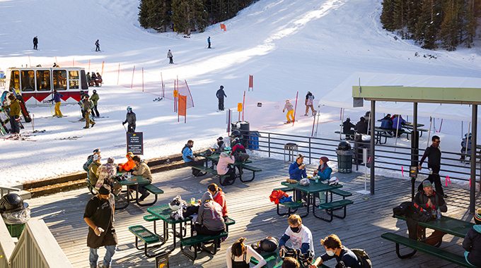 Visitors relaxing at Ski Santa Fe