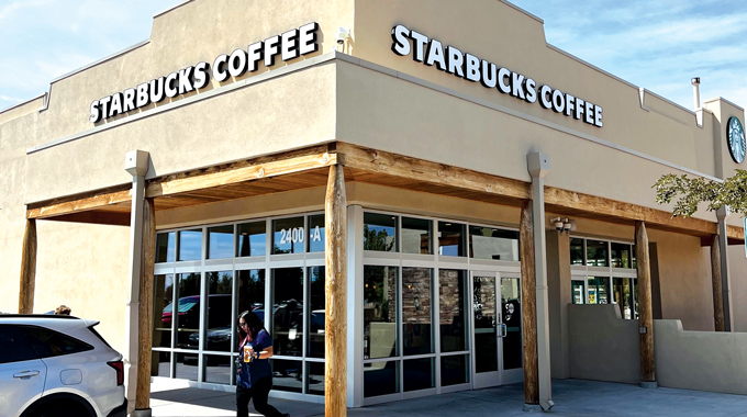 The outside of the Duke City Starbucks 