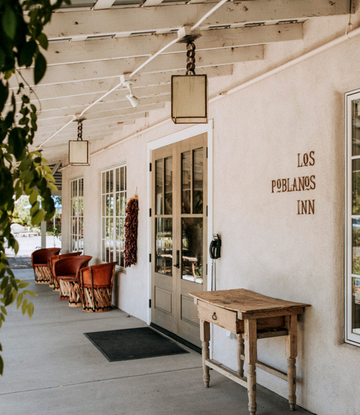 The porch at Los Poblanos Inn