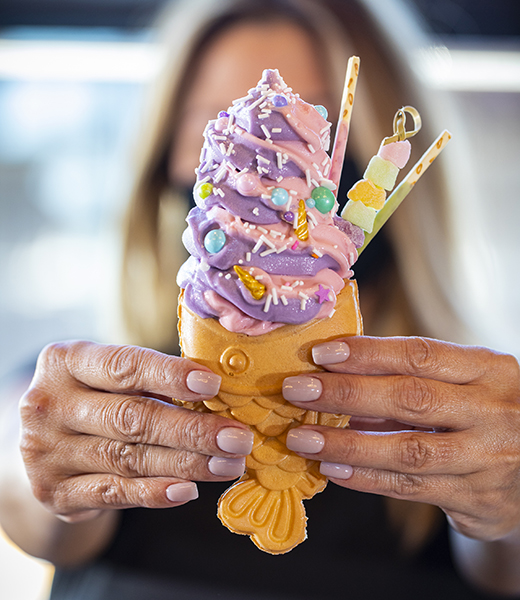 Japanese taiyaki ice cream at Neko Neko. | Photo by Gabriella Marks