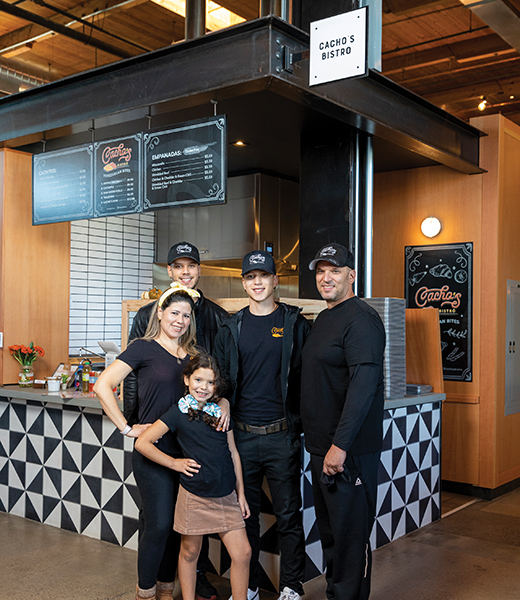 Ronsuelvic Cavalieri and her family at Cacho’s Bistro. | Photo by Gabriella Marks