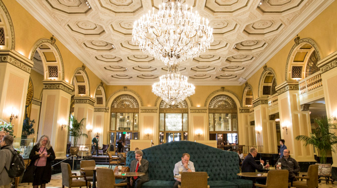 The 1916 Omni William Penn Hotel is one of several distinguished buildings in Pittsburgh’s Golden Triangle. Photo by Jin Wu