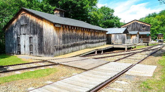 Exhibits like the re-created early 20th-century lumber camp at the Pennsylvania Lumber Museum evoke the history of Potter County’s dense woodlands, while also teaching the region's visitors to be responsible forest stewards. | Photo by Zack Frank/stock.adobe.com