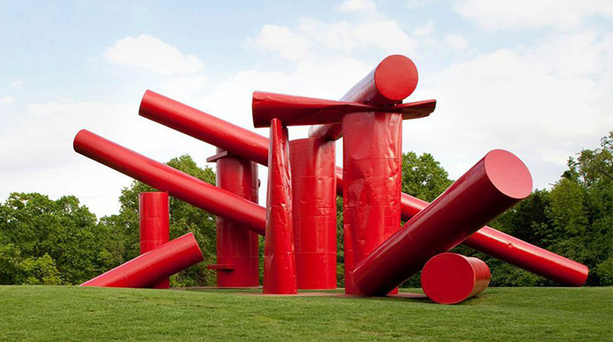 Salvaged oil tanks make up Alexander Liberman’s “The Way,” an iconic sculpture that was a gift of Alvin J. Siteman with funds from the National Endowment for the Arts. | Photo courtesy Laumeier Sculpture Park 
