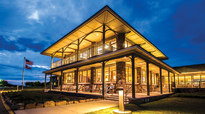 An inviting wrap-around porch was added to Queen Wilhelmina Lodge atop Rich Mountain during a massive renovation about six years ago.  | Photo courtesy Arkansas Department of Parks, Heritage, and Tourism