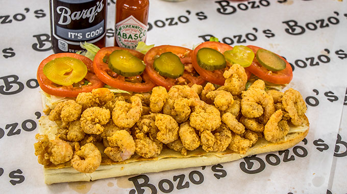 Savor a shrimp po’boy at Bozo’s Grocery in Pascagoula. | Photo courtesy Bozo’s Grocery