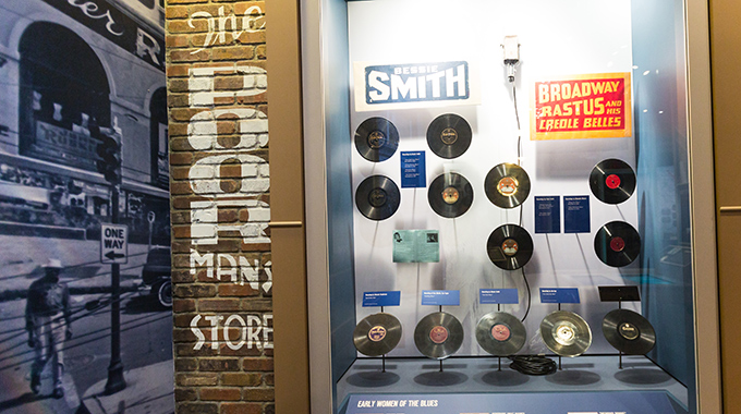 Early Women of the Blues exhibit inside the B.B. King Museum.