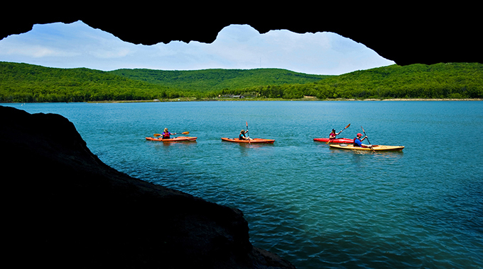 When not kayaking at Lake Fort Smith State Park in Mountainburg, Arkansas, visitors can hike, go mountain biking, fish, and camp. | Photo courtesy Arkansas Department of Parks, Heritage and Tourism