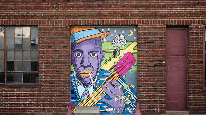 a Mural titled the Devil and Robert Johnson