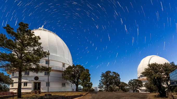Stars surrounding McDonald Observatory.