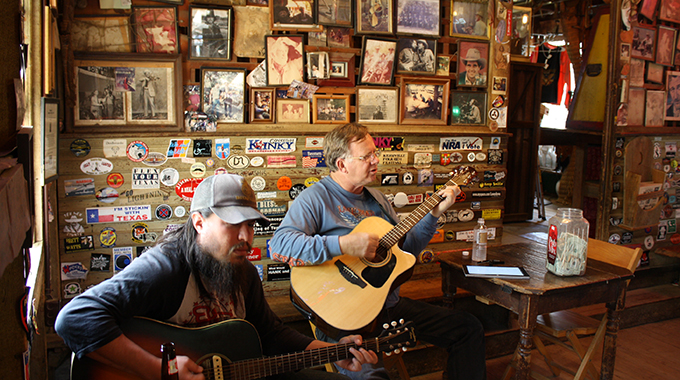 Local musicians play at Hondo’s Bar in Luckenbach. | Photo by Cynthia J. Drake