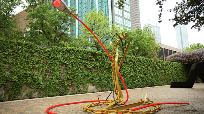 Concentrations 51 by Mark Handforth at the Sculpture Garden at Dallas Museum. | Photo courtesy of Dallas Museum of Art