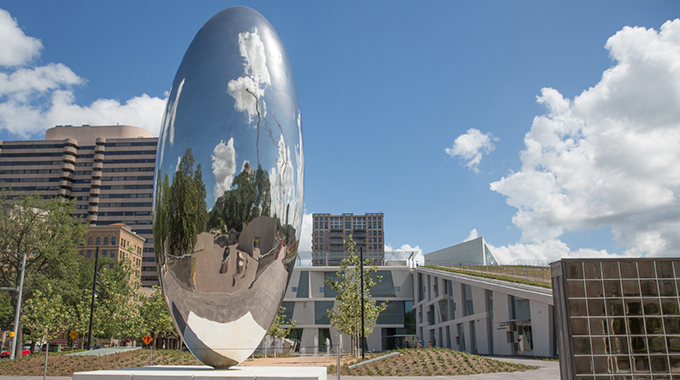 Cloud Column by Anish Kapoor at the Brown Foundation Inc. Plaza in Houston. | Photo courtesy of the Museum of Fine Arts, Houston