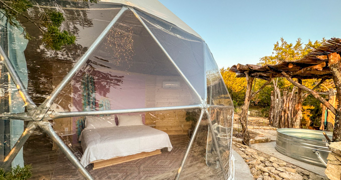Skybox Cabins geodesic dome.