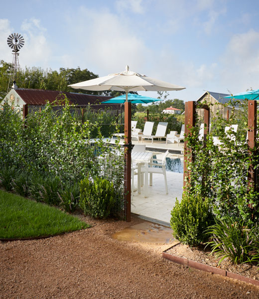 An entryway to the pool at Hotel Lulu