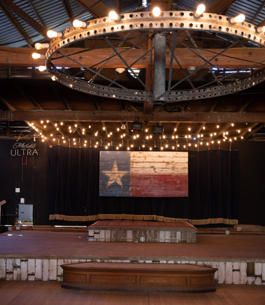 The wooden dance floor at Stone Cellar