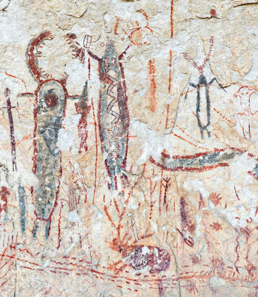 Close up of a section of rock art.