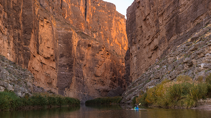 Dramatic 1,500-foot cliffs at Santa Elena Canyon. | Photo by Kanokwalee Pusitanun/stock.adobe.com