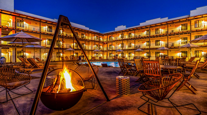 Texican Court Hotel fire pit