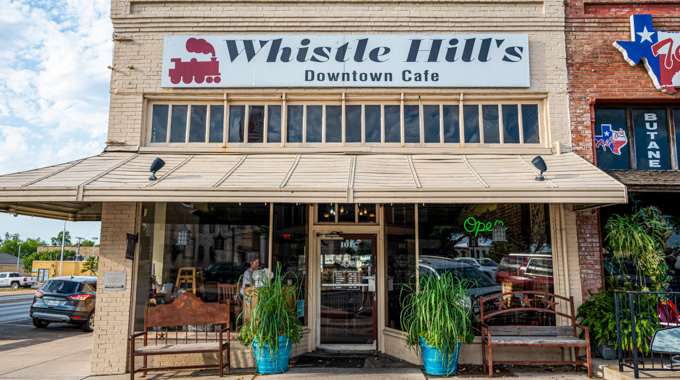 The outside of Whistle Hill's Downtown Cafe
