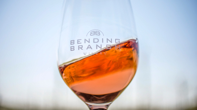 A fan favorite at Bending Branch Winery, the effervescent rosé is a refreshing way to toast to the fall. | Photo by Dayna De Hoyos/Stella Haus Films